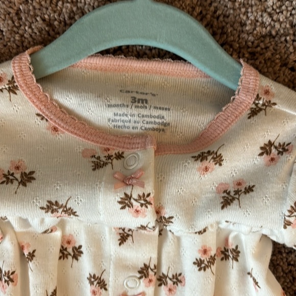 Carter Floral Sleep & Play Pajamas/ Onesie size 0-3 months - Picture 3 of 5